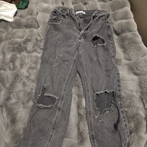 Distressed Gray Women's Jeans